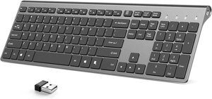 Акумуляторна клавіатура Бездротова тонка та повнорозмірна бездротова клавіатура, Amazon, Німеччина