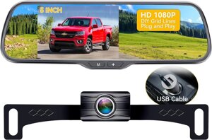 Автомобільна резервна камера Rohent HD 1080P Монітор 5-дюймова дзеркальна камера заднього, Amazon, Німеччина