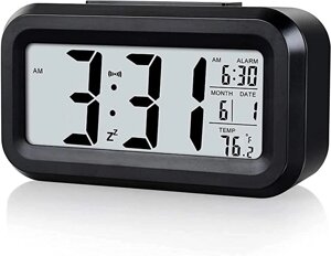 Годинник Будильник із функцією підсвічування — ідеально підходить для подарунків (чорний), Amazon, Німеччина