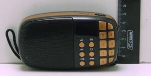 Компактний радіоприймач колонка Toly TO-203 з дисплеєм, кишеньковий приймач-колонка MP3, USB, MP4 і SDcard