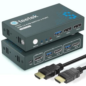 KVM-перемикач Steetek USB 3.0, 2 порти, 4K за 60 Гц, Amazon, Німеччина