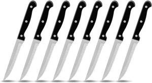 Набір ножів для стейка Homikit, столове приладдя для стейка із зазубринами з неіржавкої сталі, 7 предметів, A