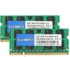 Оперативна пам'ять Комплект TECMIYO 4 ГБ (2x2 ГБ) DDR2 Sodimm 667 МГц PC2-5300 PC2-5300S, Amazon, Німеччина