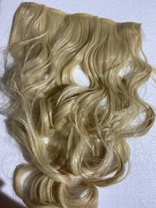 Перука хвіст світло-русявий. Волосся шиньйон хвилястий, Шиньйон для блондинок 40 см, Amazon, Німеччина