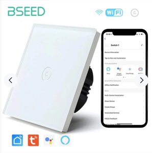 Розумний сенсорний перемикач Bseed Wi-Fi, 1 група, 1/2/3 напрямки, Amazon, Німеччина