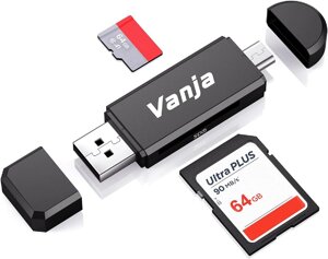 Пристрій читання карт пам'яті Vanja SD, адаптер Micro SD-USB OTG, Amazon, Німеччина