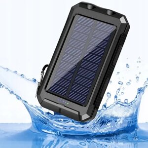 Броньована сонячна батарея 15000 мАг Solar Power Bank, 2 виходи USB