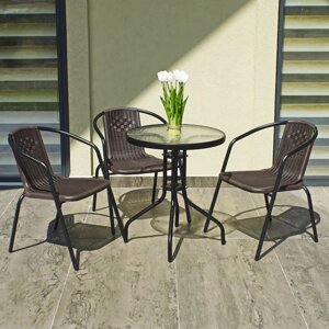 Комплект садових меблів 4 Points Bari - 3 круглий стіл коричневий