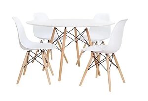Кухонний комплект Muf-Art (стіл 80 см + 4 стільці) білий