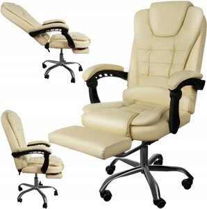 Офісне крісло Malatec 16225 з підставкою для ніг бежеве