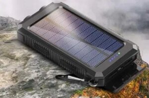 Сонячна батарея 15000 мАг Solar Power Bank броньована на 2 виходи USB