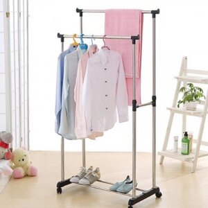 Телескопічна стійка-вішалка для одягу Double Pole Clothes Horse 339 LR