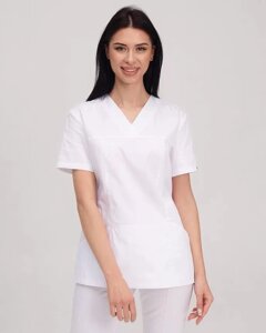 Жіноча медична блуза Асія колір білий, блакитний, салатовий
