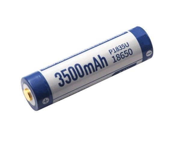 Акумулятор 18650 Keeppower 3500 mAh з microUSB (синій з білим) від компанії shop-shap - фото 1