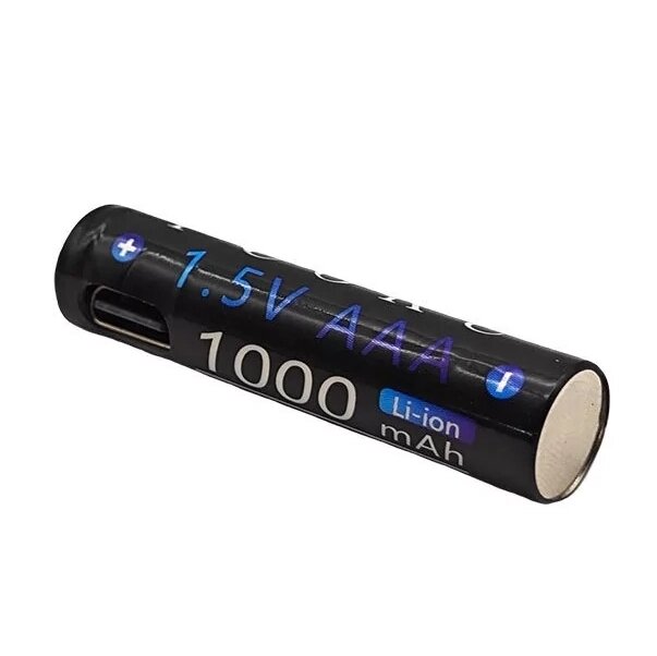 Акумулятор AAA Fcoku 1.5v 1000mah (з зарядкою від Тype-C) Чорний від компанії shop-shap - фото 1