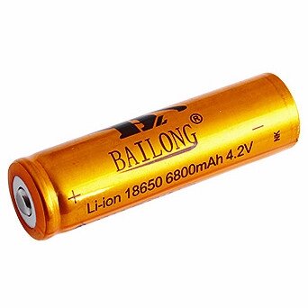 Акумулятор Bailong Li-ion 18650 6800mAh 4.2 V Gold від компанії shop-shap - фото 1