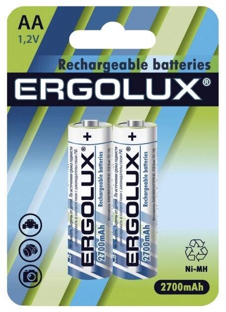 Акумулятор Ergolux Ni-Mh R6 2700mAh 2bl (Білий) від компанії shop-shap - фото 1