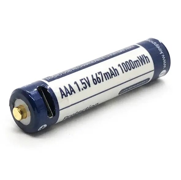 Акумулятор Keeppower Li-ion R03 667mAh P1044U1 AAA 1.5V (Білий із синім) від компанії shop-shap - фото 1