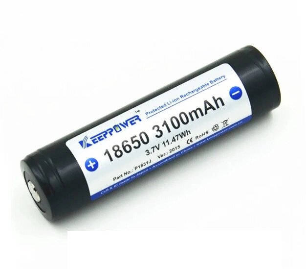 Акумулятор Keeppower Panasonic Li-ion 18650 3100mAh з захистом від компанії shop-shap - фото 1