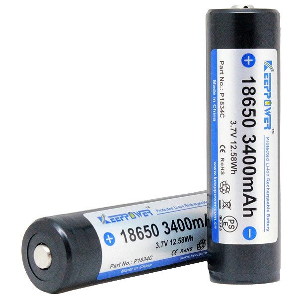 Акумулятор Keeppower Samsung Li-ion 18650 3400mAh (P1834C) із захистом від компанії shop-shap - фото 1