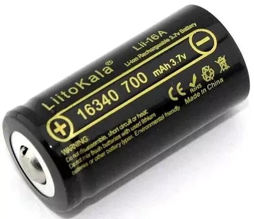 Акумулятор LiitoKala Lii-16A 16340 700mah (Чорний) від компанії shop-shap - фото 1