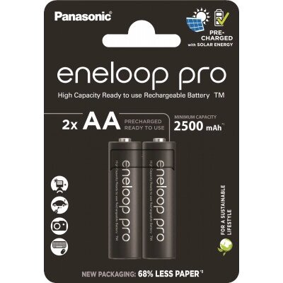 Акумулятор Panasonic AA Eneloop 2500mAh Pro NI-MH*2 (BK-3HCDE/2CP) від компанії shop-shap - фото 1