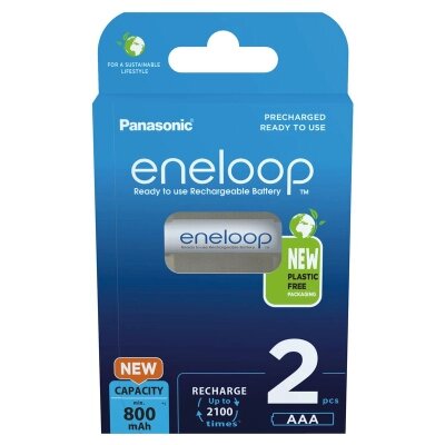 Акумулятор Panasonic Eneloop AAA 800mAh NI-MH*2 (BK-4MCDE/2BE) від компанії shop-shap - фото 1