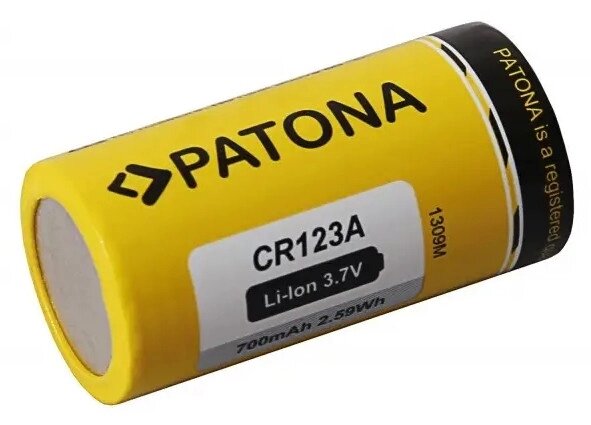 Акумулятор Patona CR123A (16340) 700mAh 3.7V (Жовтий) від компанії shop-shap - фото 1