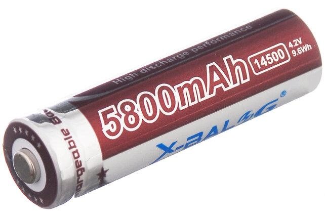 Акумулятор X-Balog 14500 5800 mAh 4.2V Li-Ion від компанії shop-shap - фото 1