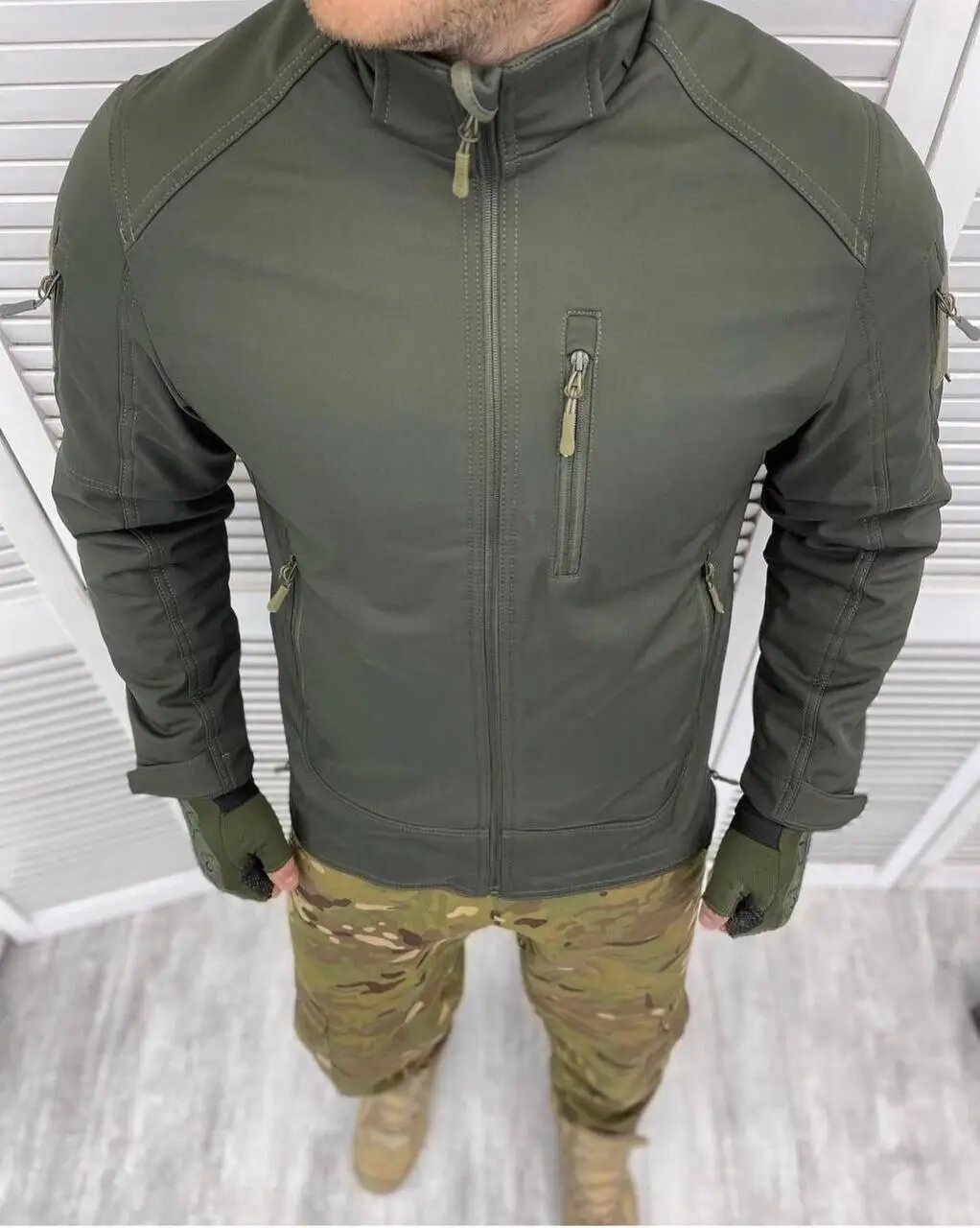 Армійська тактична куртка Combat (тканина soft-shell) на флісі Оливковий M від компанії shop-shap - фото 1