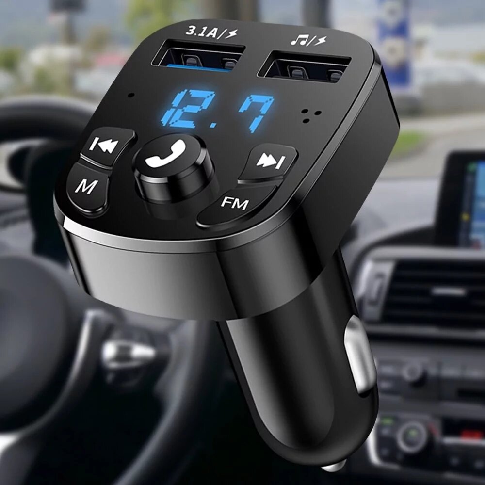 Автомобільний FM модулятор CCZ000063 Handsfree + Bluetooth + USB 3.1A від компанії shop-shap - фото 1