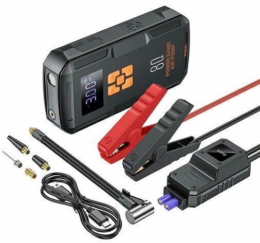 Автомобільний пусковий пристрій Hoco QS2 Portable Smart Car Jump Starter 8000mAh від компанії shop-shap - фото 1