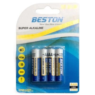 Батарейка Beston AAA 1.5V Alkaline * 4 (AAB1833) від компанії shop-shap - фото 1