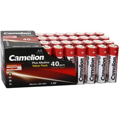 Батарейка Camelion AA Plus Alkaline LR6 * 40 (LR6-SP40) від компанії shop-shap - фото 1