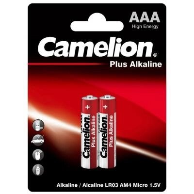 Батарейка Camelion AAA LR03 Plus Alkaline * 2 (LR03-BP2) від компанії shop-shap - фото 1