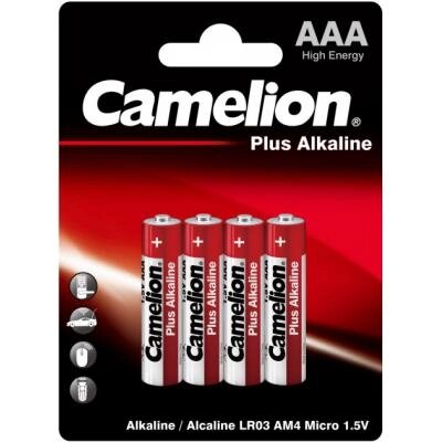 Батарейка Camelion AAA LR03 Plus Alkaline * 4 (LR03-BP4) від компанії shop-shap - фото 1