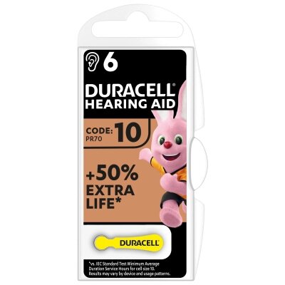 Батарейка Duracell 10 / P10 / PR70 Zinc Air (1.4V) * 6 (5007510/5011445) від компанії shop-shap - фото 1