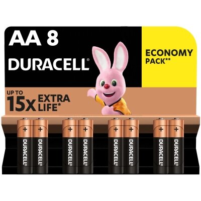 Батарейка Duracell AA лужні 8 шт. в упаковці (5000394006522 / 81417083 / 81480361) від компанії shop-shap - фото 1