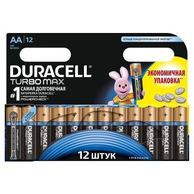 Батарейка Duracell AA TURBO MAX LR06 MN1500 * 12 (5000394044159 / 81528443) від компанії shop-shap - фото 1