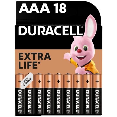 Батарейка Duracell AAA лужні 18 шт. в упаковці (5000394107557 / 81546741) від компанії shop-shap - фото 1