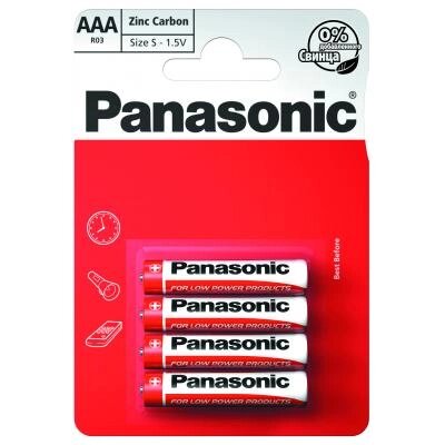 Батарейка Panasonic AAA R03 RED ZINK * 4 (R03REL/4BP) від компанії shop-shap - фото 1