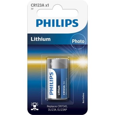 Батарейка Philips CR 123A Lithium 3V *1 (CR123A/01B) від компанії shop-shap - фото 1