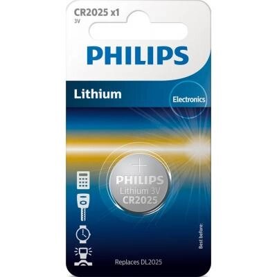 Батарейка Philips CR2025 Lithium * 1 (CR2025/01B) від компанії shop-shap - фото 1