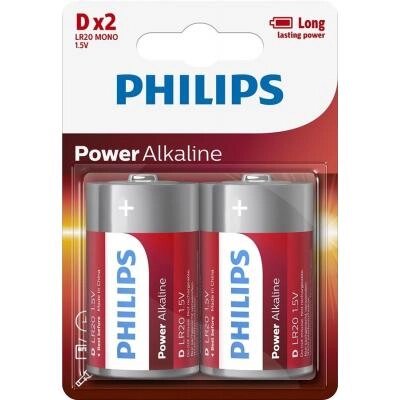 Батарейка Philips D LR20 Power Alkaline * 2 (LR20P2B/10) від компанії shop-shap - фото 1