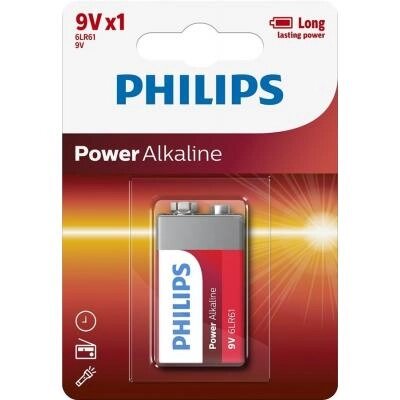 Батарейка Philips Крона 6LR61 Power Alkaline * 1 (6LR61P1B/10) від компанії shop-shap - фото 1