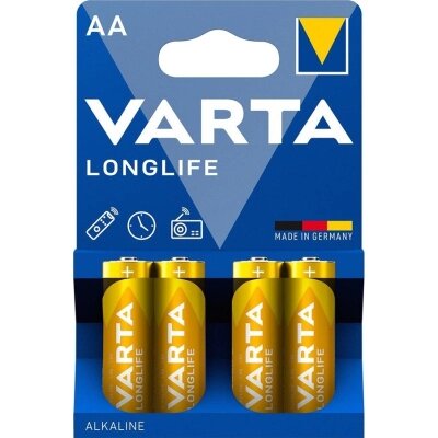 Батарейка Varta AA Longlife LR6 * 4 (04106101414) від компанії shop-shap - фото 1