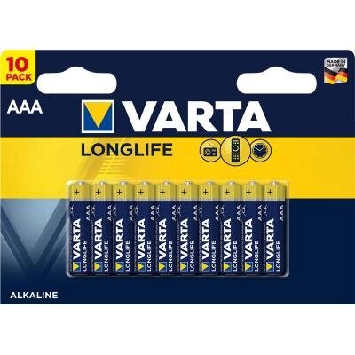 Батарейка Varta AAA Longlife Alkaline * 10 (04103101461) від компанії shop-shap - фото 1