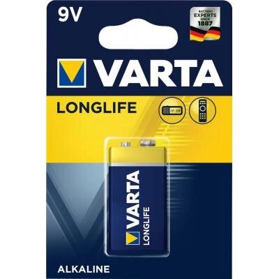 Батарейка Varta Longlife 9V 6LR61 (04122101411) від компанії shop-shap - фото 1