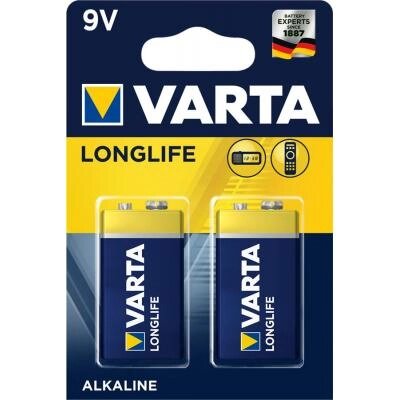 Батарейка Varta Longlife 9V 6LR61 *2 (04122101412) від компанії shop-shap - фото 1