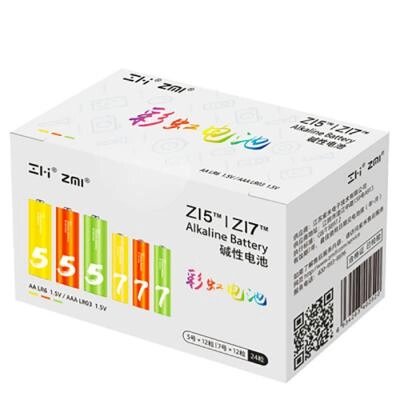 Батарейка ZMI AA ZI5 * 12 + AAA ZI7 * 12 Rainbow batteries set (Ф16358) від компанії shop-shap - фото 1